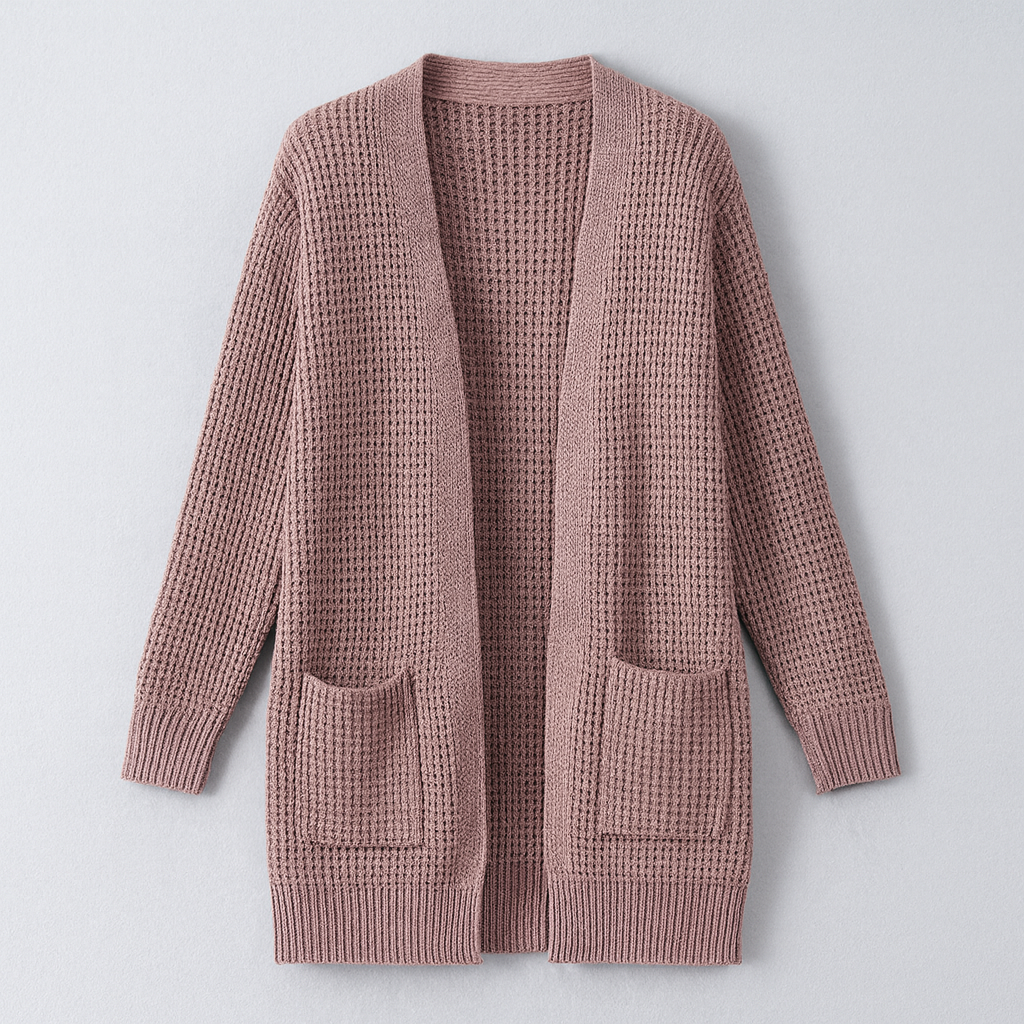 Birgitte Elegant Ensfarvet Cardigan