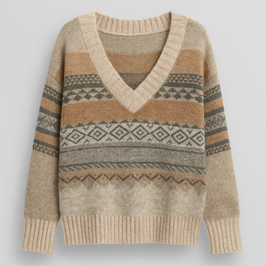 Mette V-hals Striktrøje