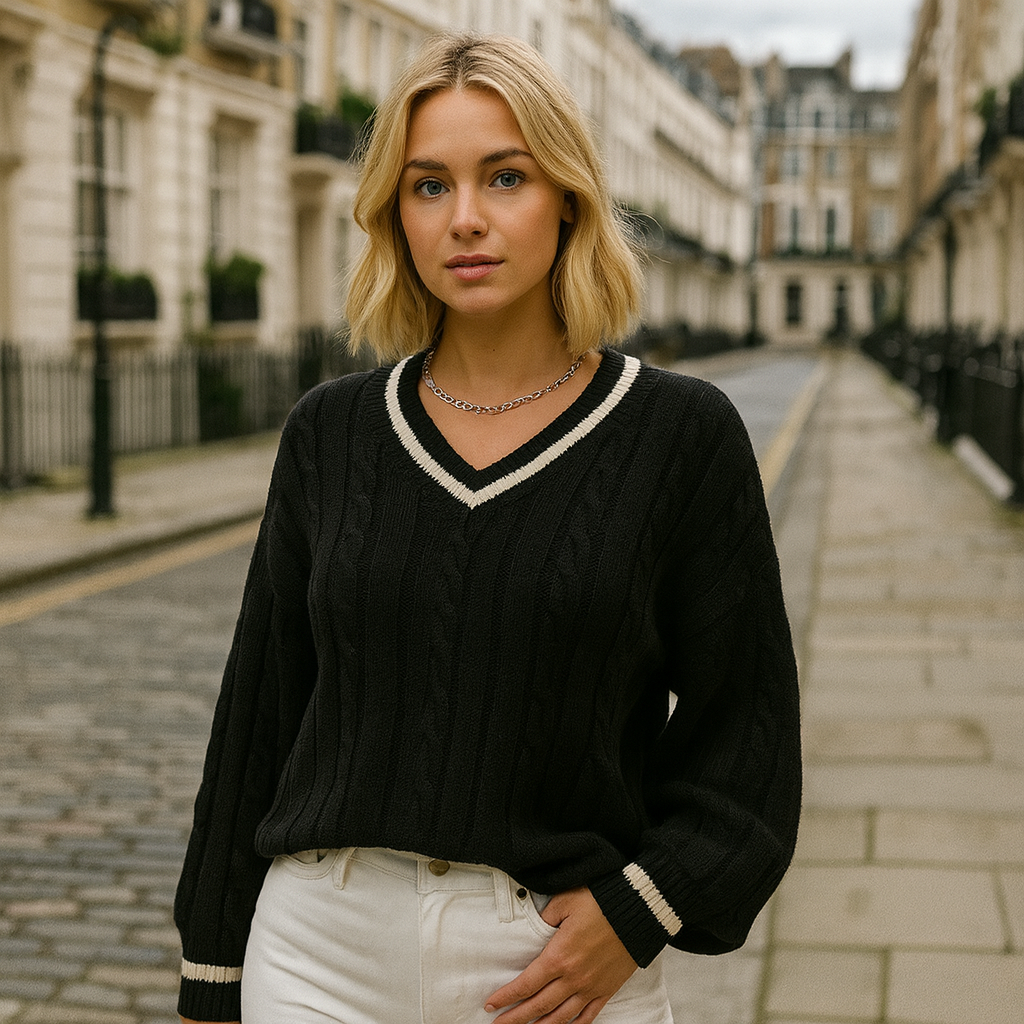 Nanna V-neck-strik