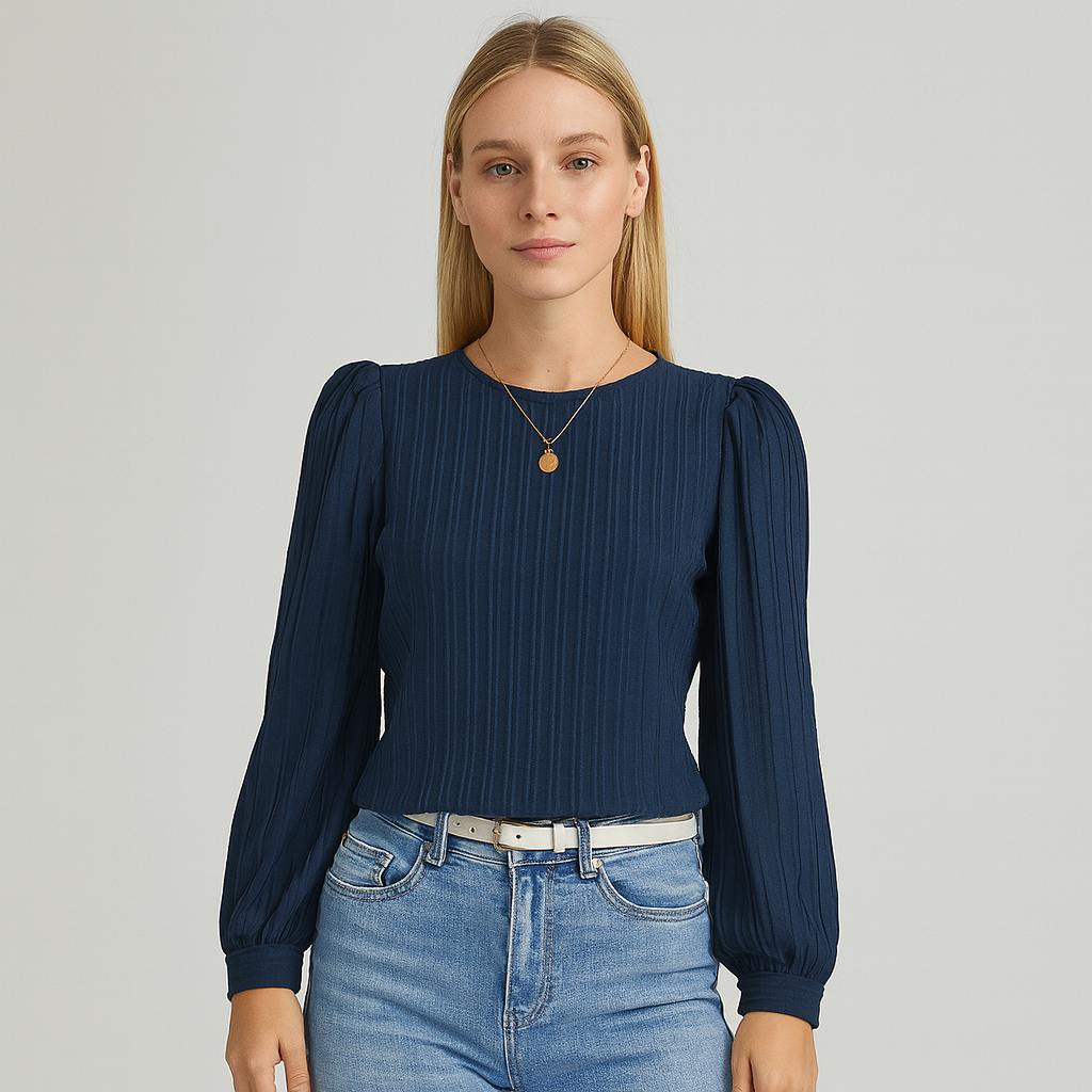 Sofie Plisseret Satinbluse