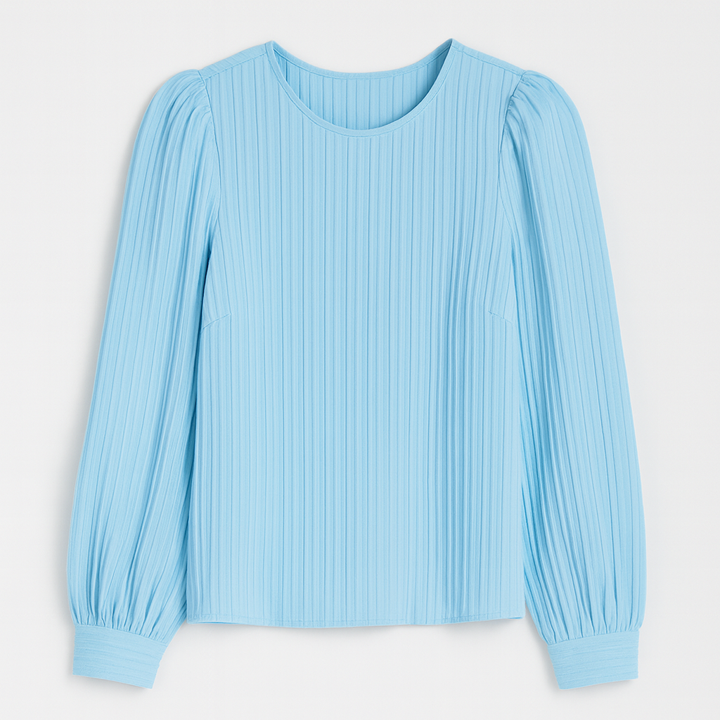 Sofie Plisseret Satinbluse