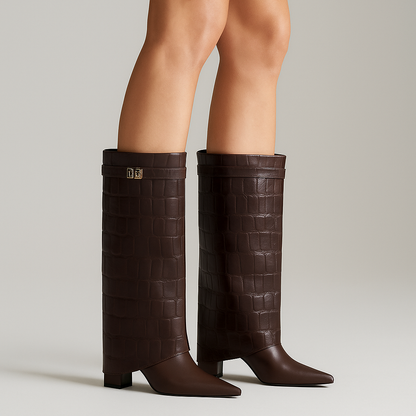 Abigail Falske læderhøje støvler