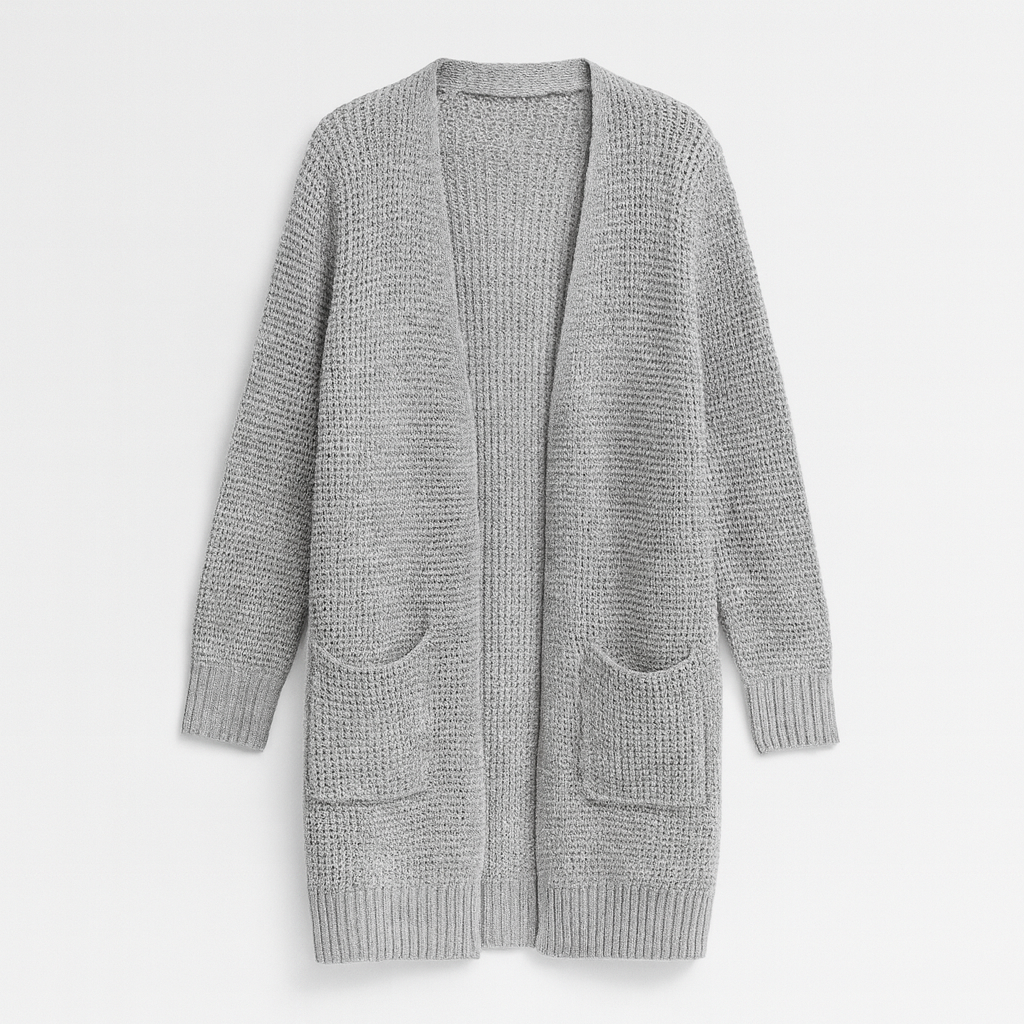 Birgitte Elegant Ensfarvet Cardigan