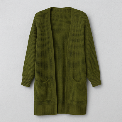 Birgitte Elegant Ensfarvet Cardigan