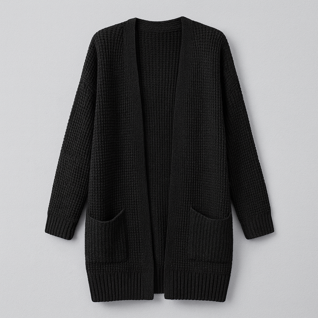 Birgitte Elegant Ensfarvet Cardigan