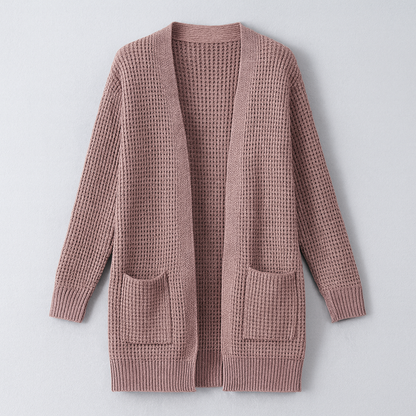 Birgitte Elegant Ensfarvet Cardigan
