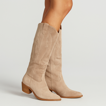 Bree Falske ruskind cowgirl støvler