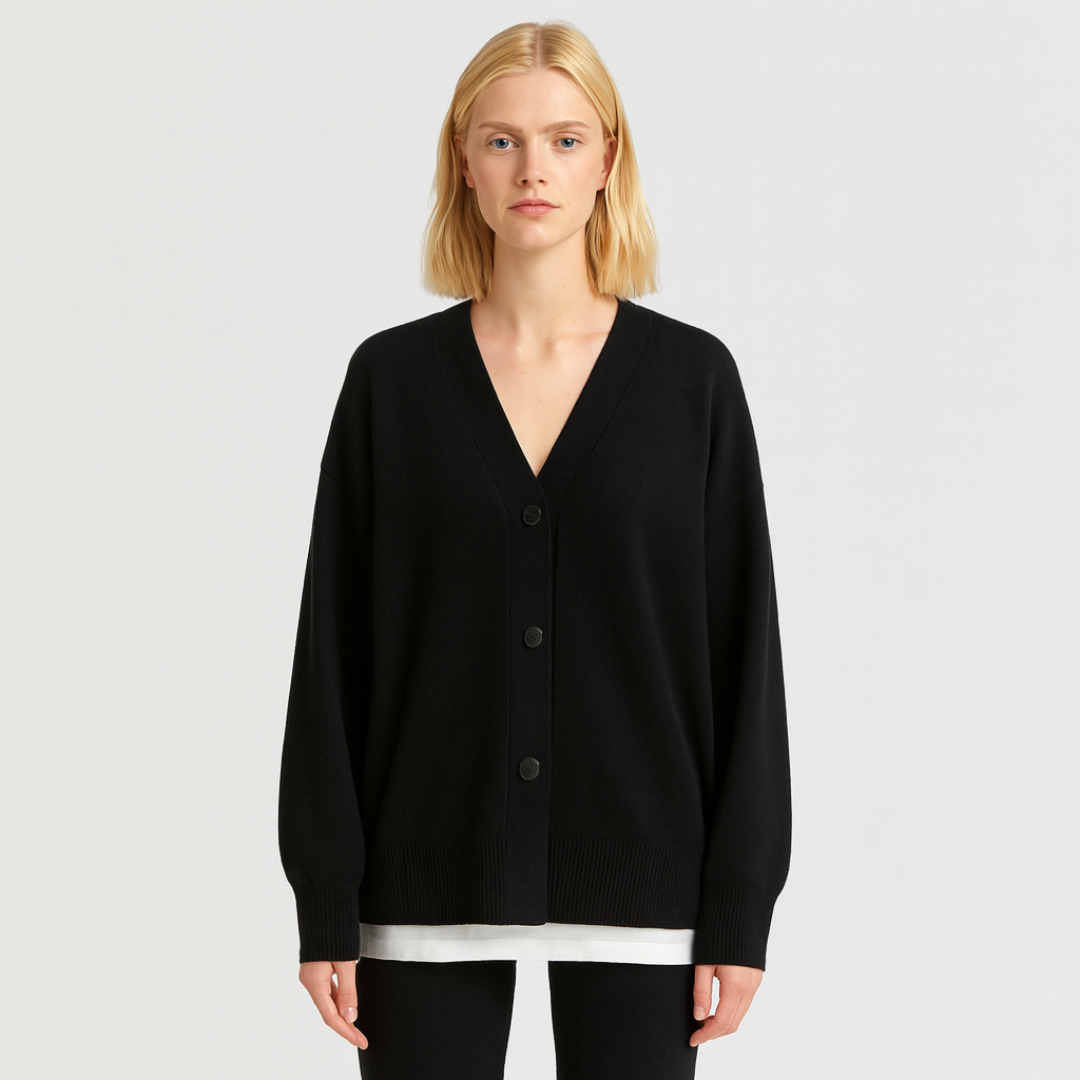 Dorthe Vintage lang cardigan med V-hals