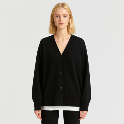 Dorthe Vintage lang cardigan med V-hals