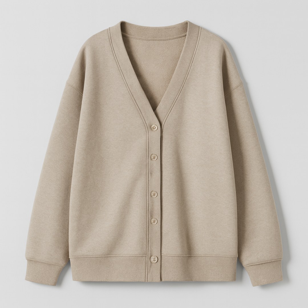 Dorthe Vintage lang cardigan med V-hals