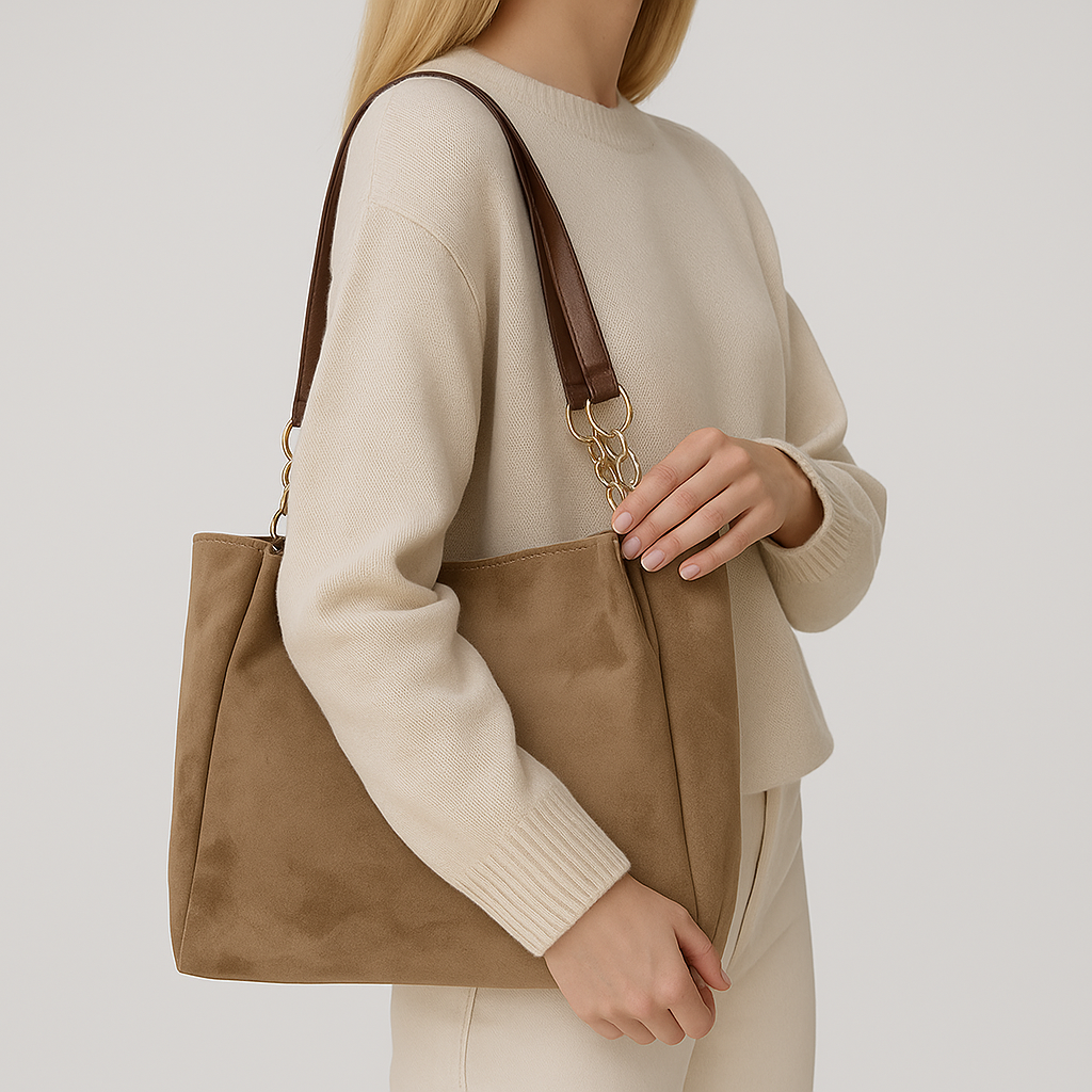 Edralyn Minimalistisk taske i imiteret ruskind