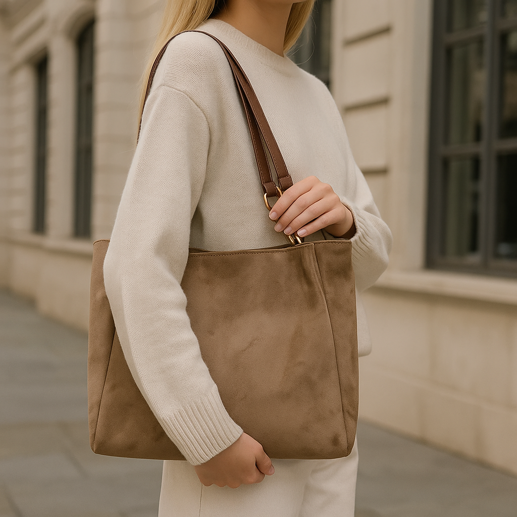 Edralyn Minimalistisk taske i imiteret ruskind