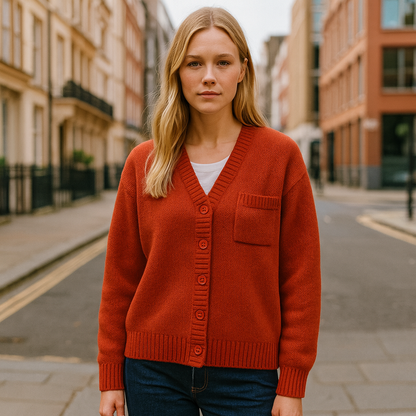 Gerda Afslappet Strikket Cardigan