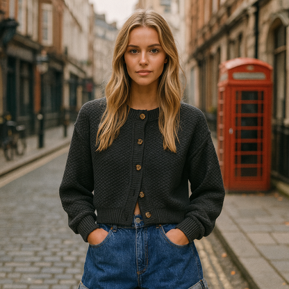 Helene Strikket kort Cardigan