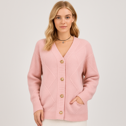 Janneth Afslappet lang cardigan