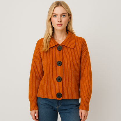 Jasmine Elegant cardigan med store knapper