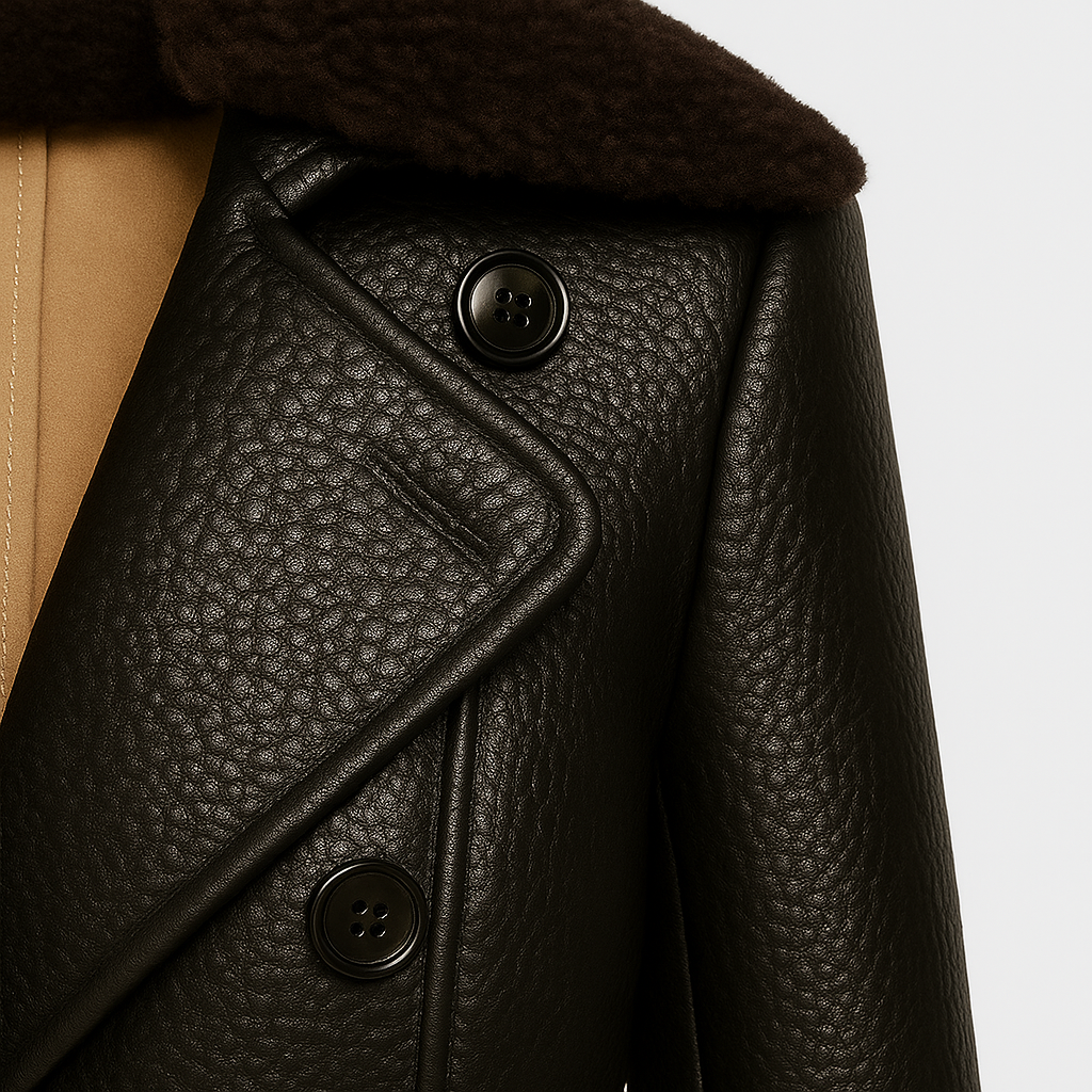 Kacee Elegant frakke i imiteret læder