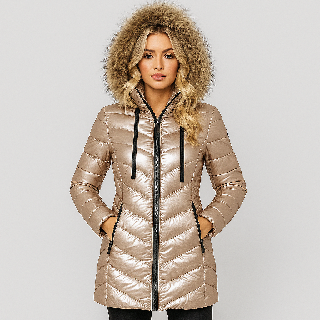 Kirsi Skinnende quiltet jakke