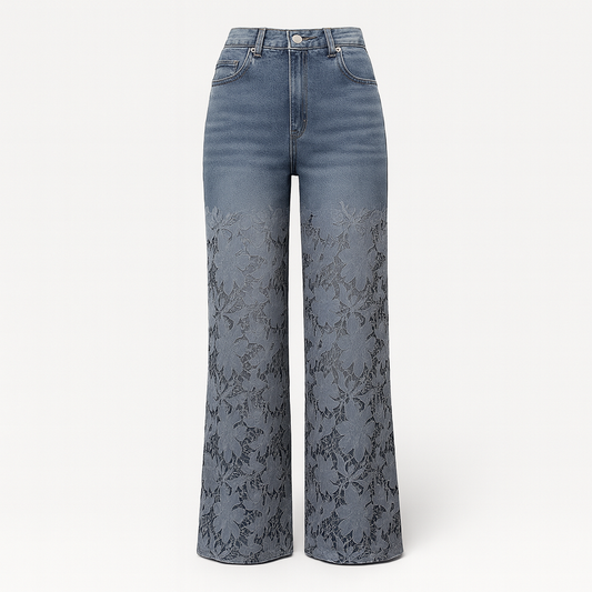 Kirsti Afslappede jeans med blondefliser