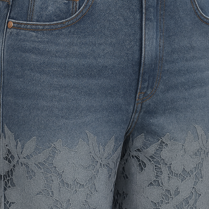 Kirsti Afslappede jeans med blondefliser