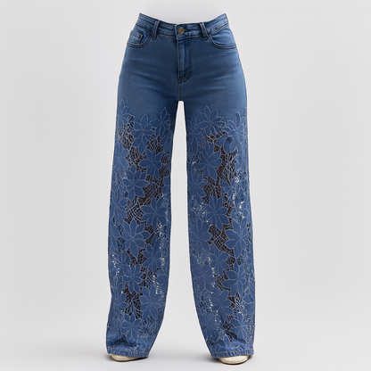 Kirsti Afslappede jeans med blondefliser