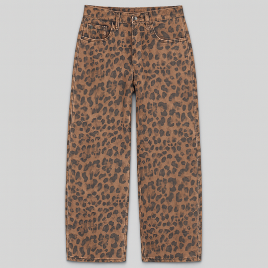 Lærke Jeans med leopardmønster