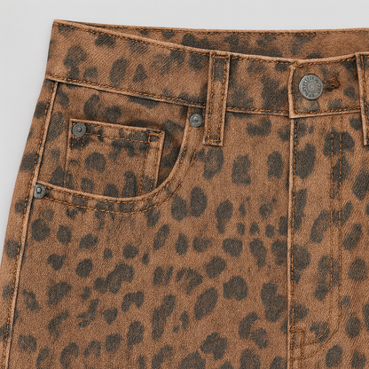 Lærke Jeans med leopardmønster