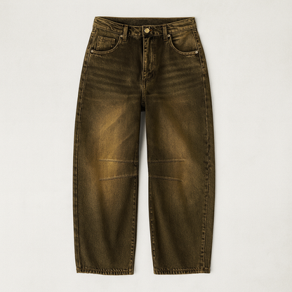 Lærke Jeans med leopardmønster