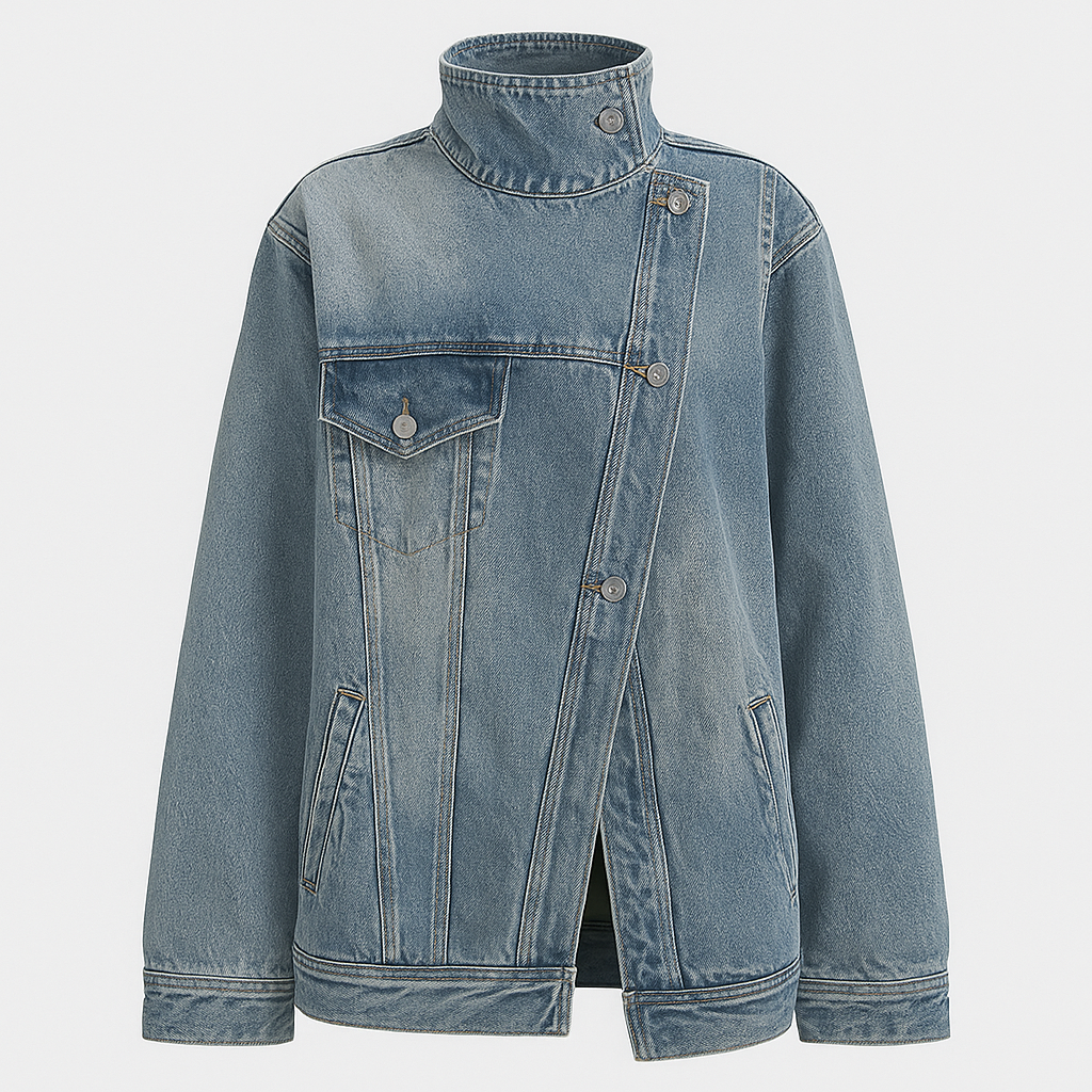 Leila Kunstnerisk denimfrakke