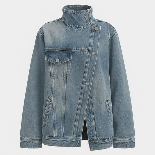 Leila Kunstnerisk denimfrakke