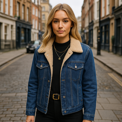 Maren Denim Sherpa-jakke