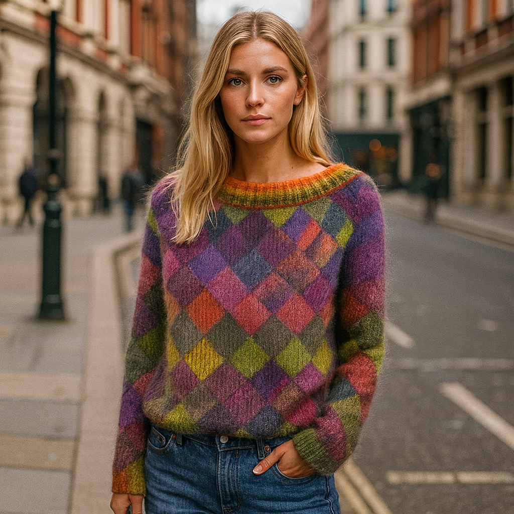 Maria Farverig Vintertrøje