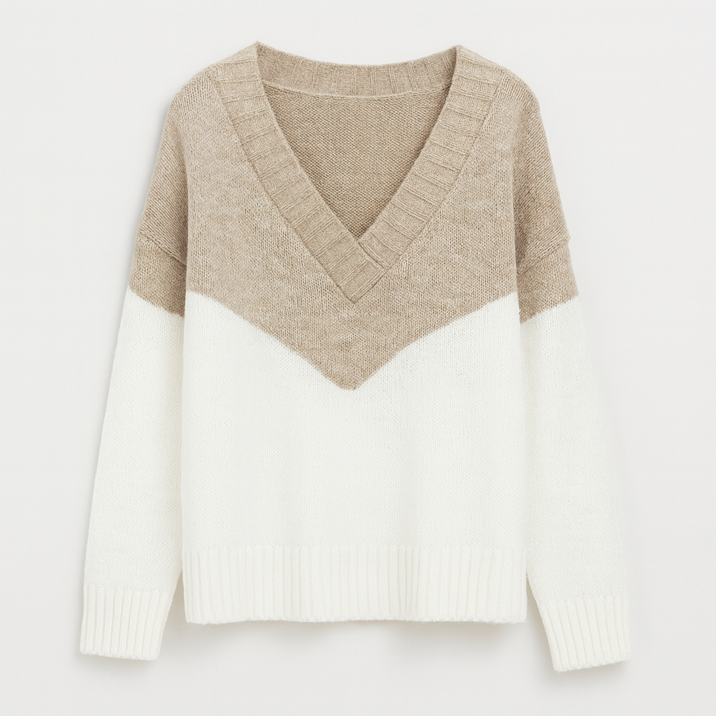 Mette V-hals Striktrøje