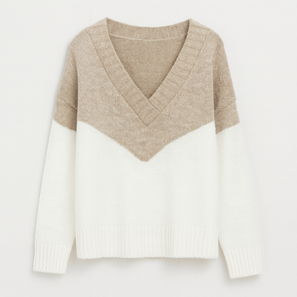 Mette V-hals Striktrøje