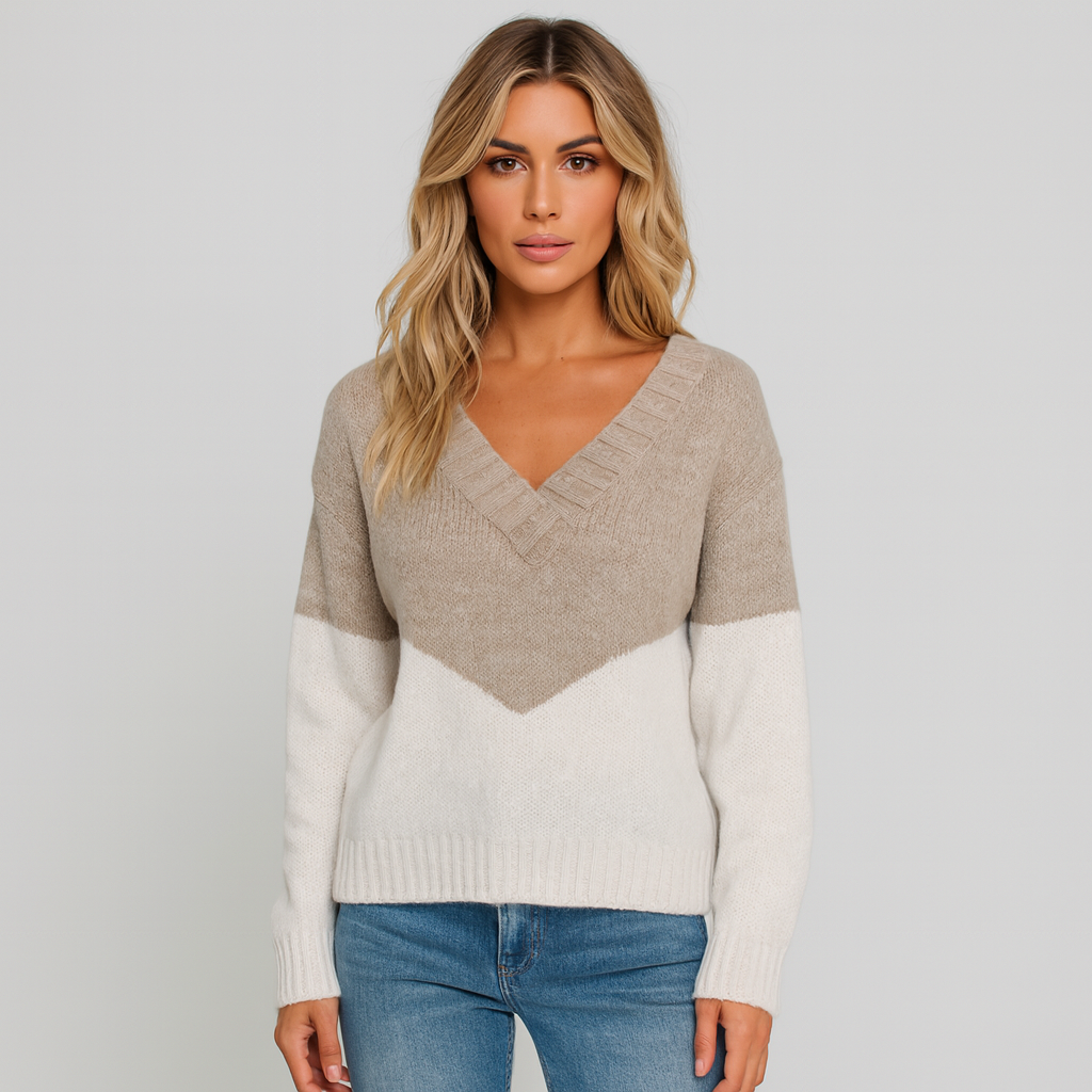 Mette V-hals Striktrøje