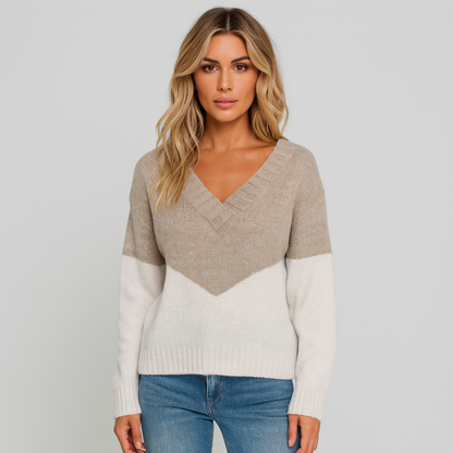 Mette V-hals Striktrøje