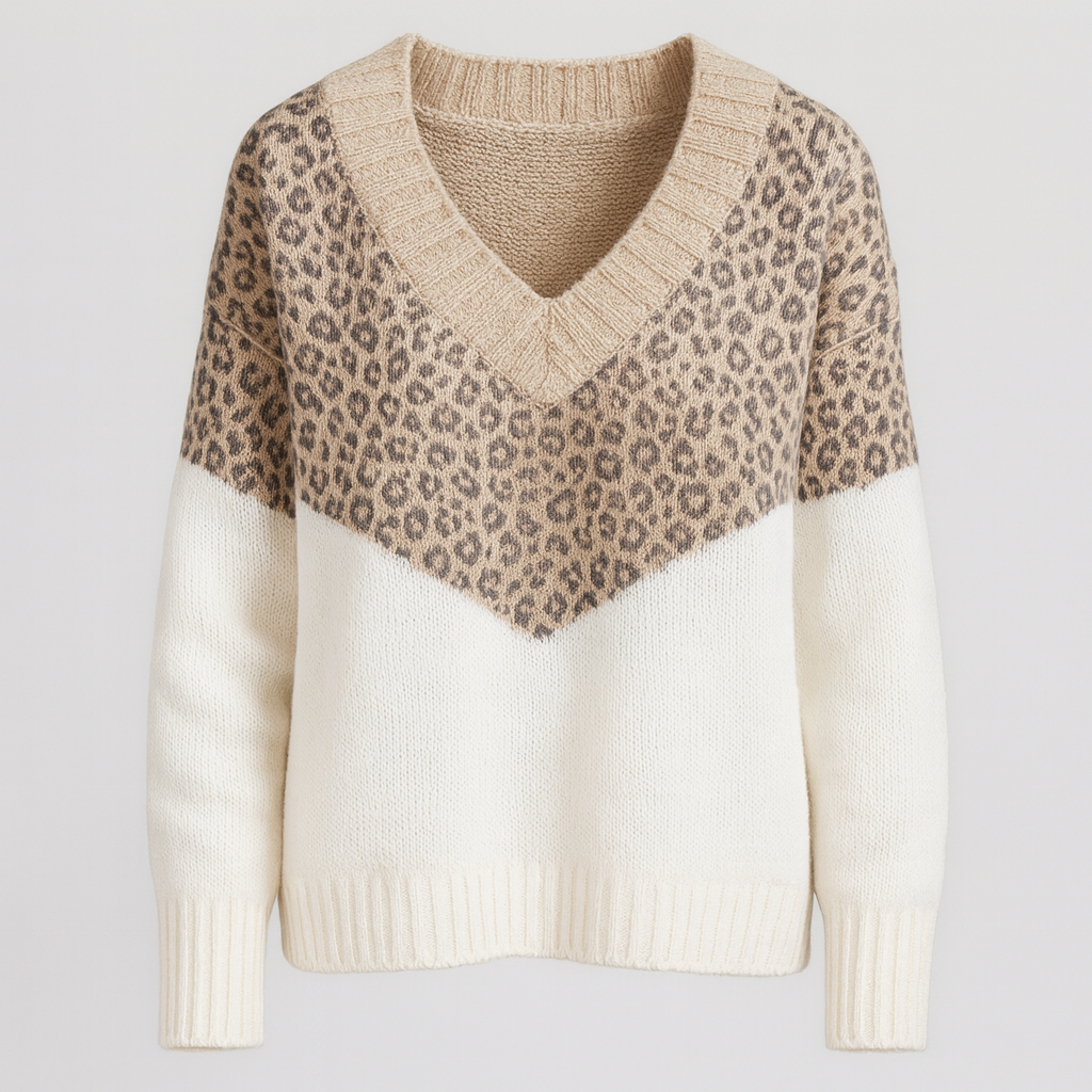 Mette V-hals Striktrøje