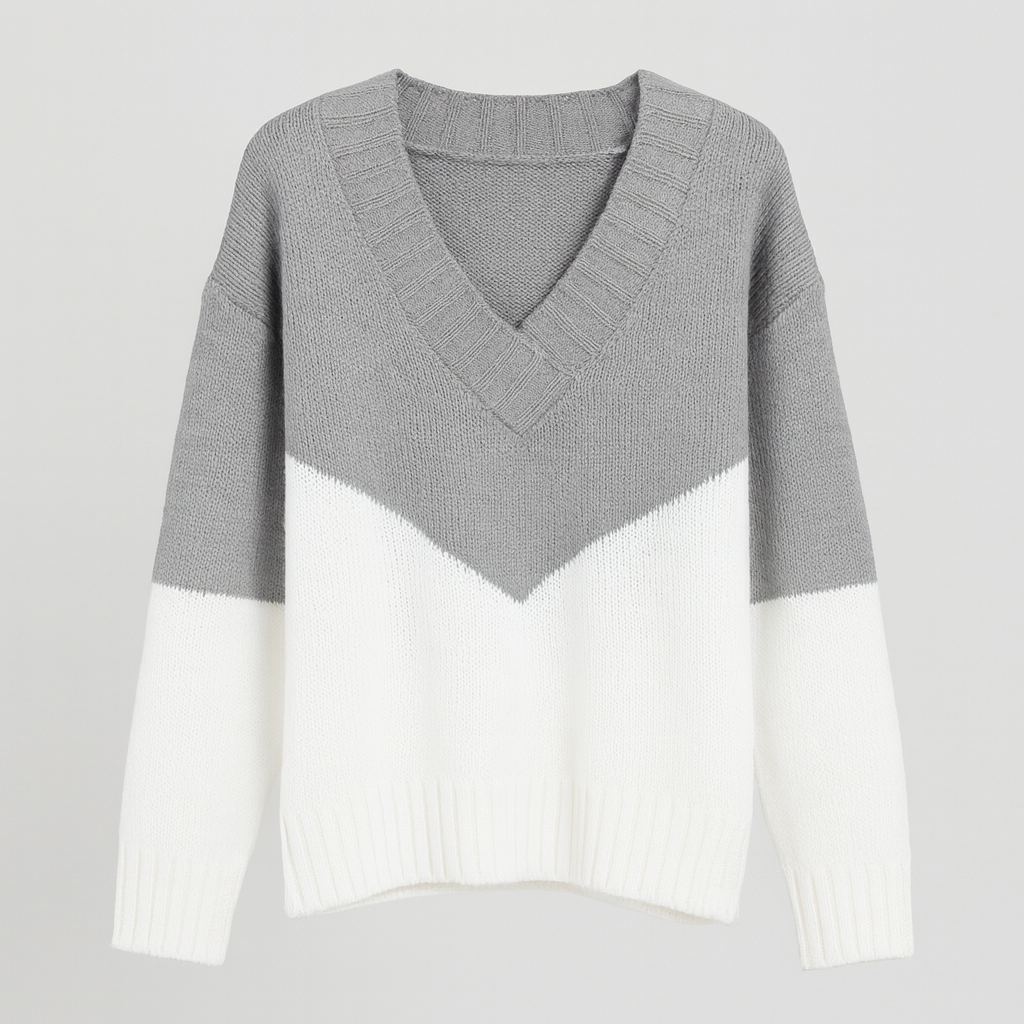 Mette V-hals Striktrøje