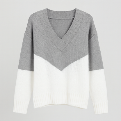 Mette V-hals Striktrøje