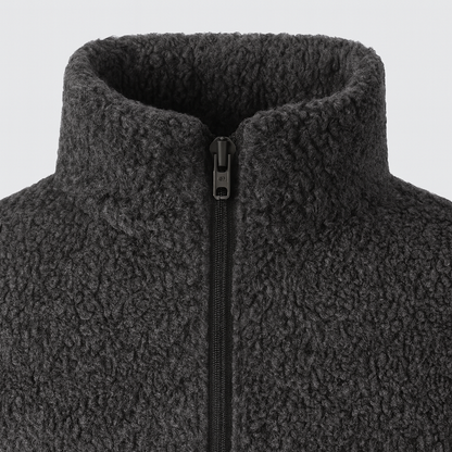 Pernille Fleece-cardigan med gennemgående lynlås