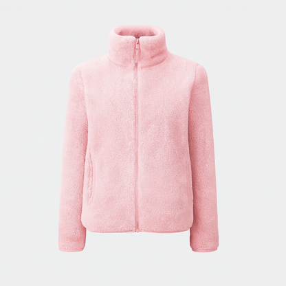 Pernille Fleece-cardigan med gennemgående lynlås