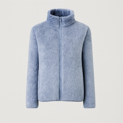 Pernille Fleece-cardigan med gennemgående lynlås