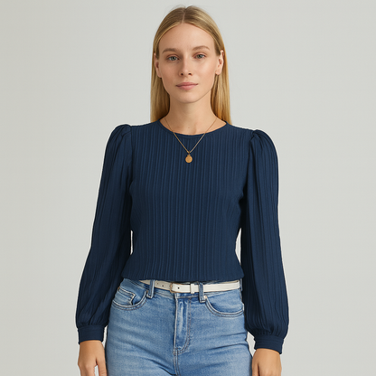 Sofie Plisseret Satinbluse